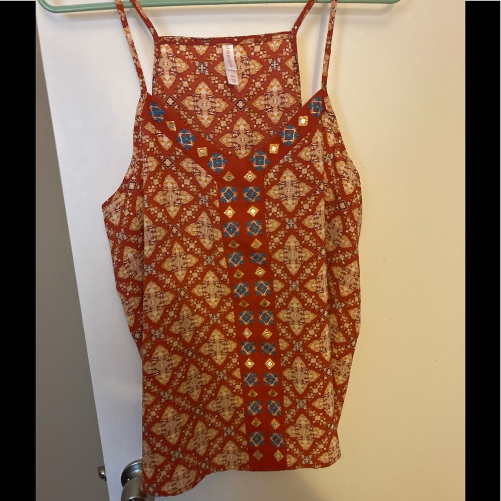 Xhilaration Printed Tank Blouse Size XXL